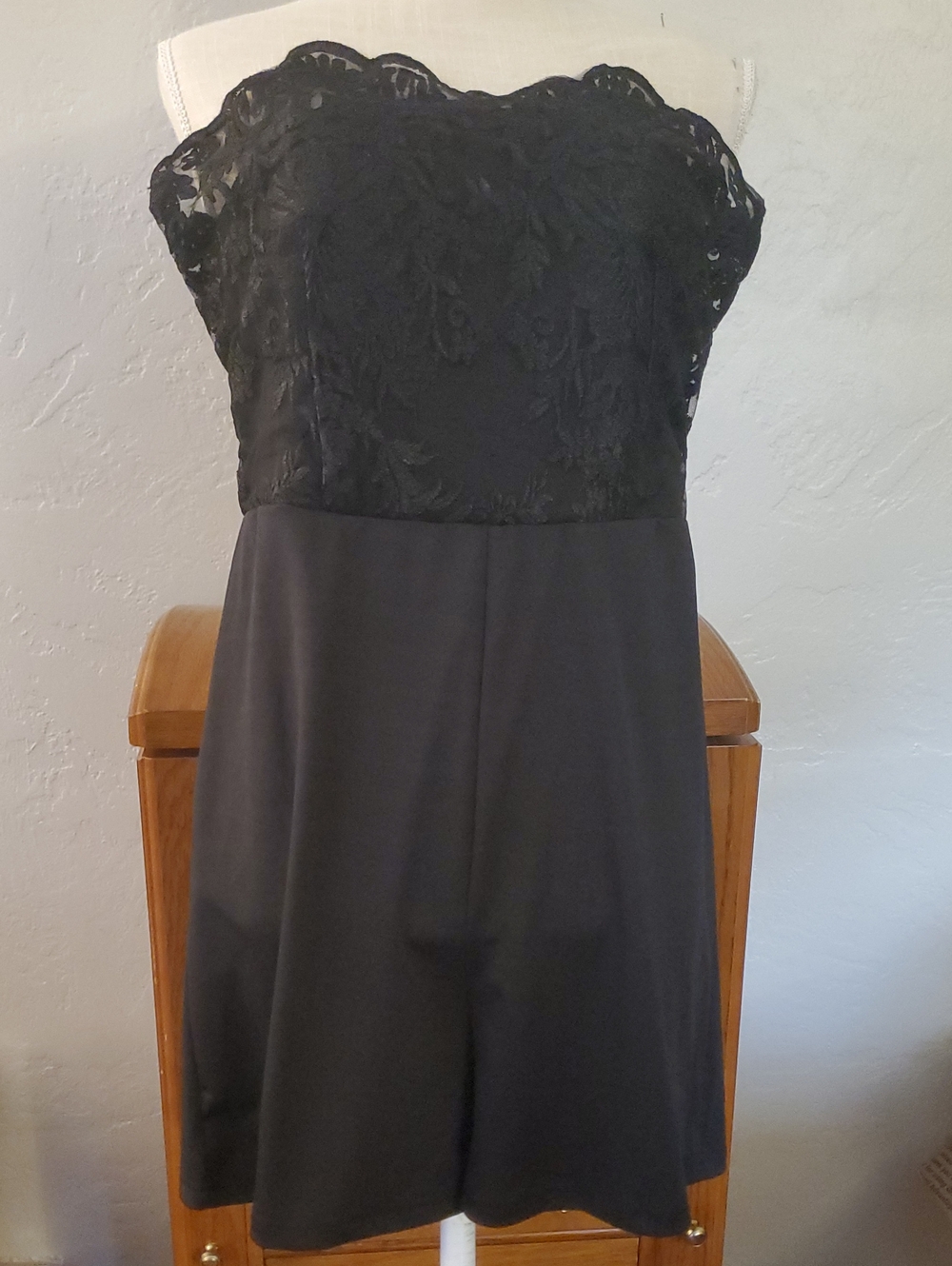 CBR NWT Sexy Black LACE Dress Shorts Romper Sz Xl Whimsigoth Gothic Hallowwen